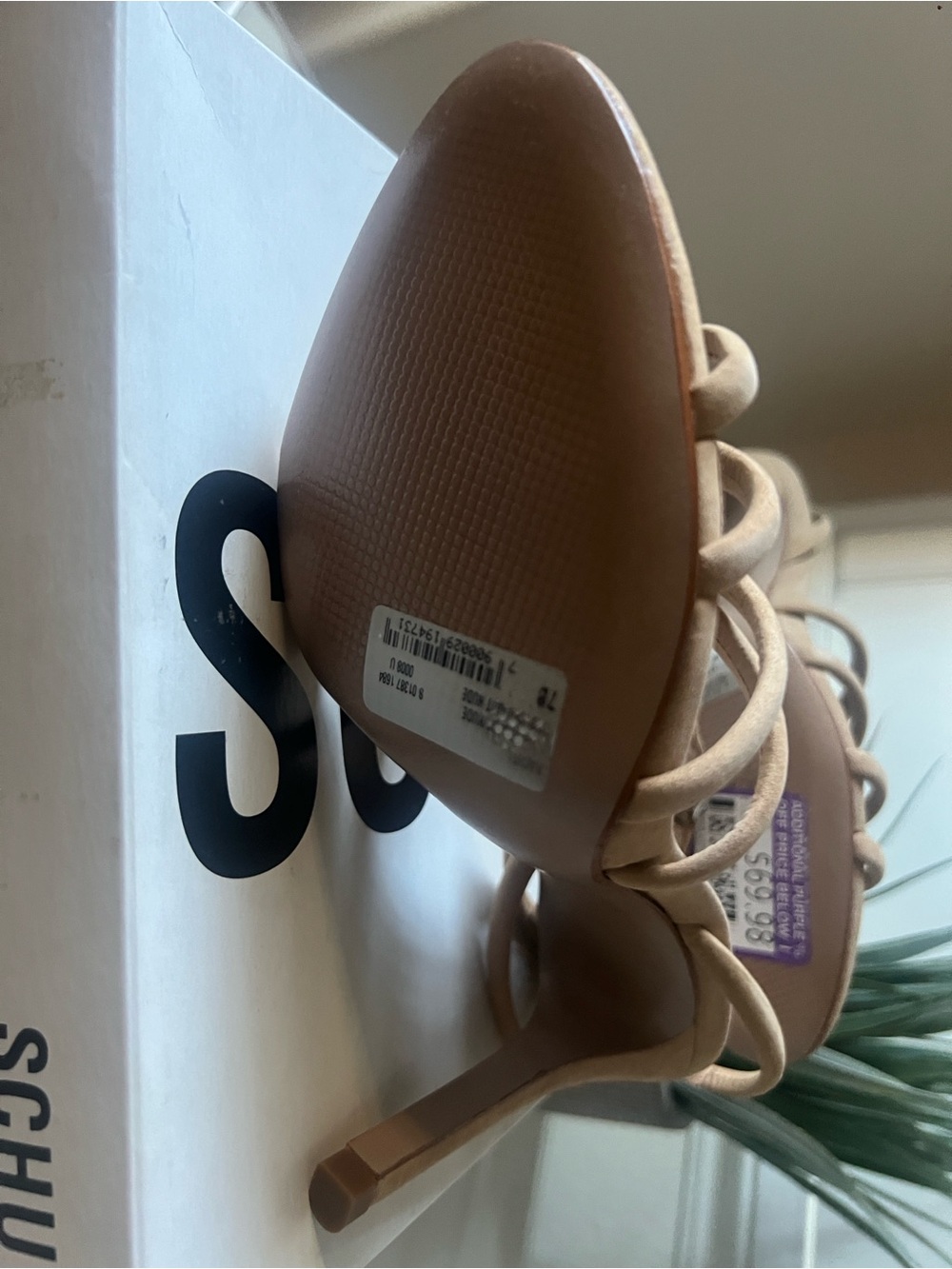 NWT: SCHUTZ Rachel Ankle‑Buckle High Heel Sandal in Nude -Size 7 - Picture 7 of 12